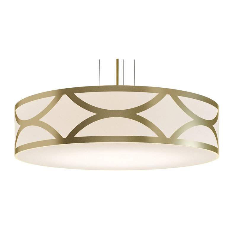 Luminaire suspendu tambour 4 lumières Jasvant, Or