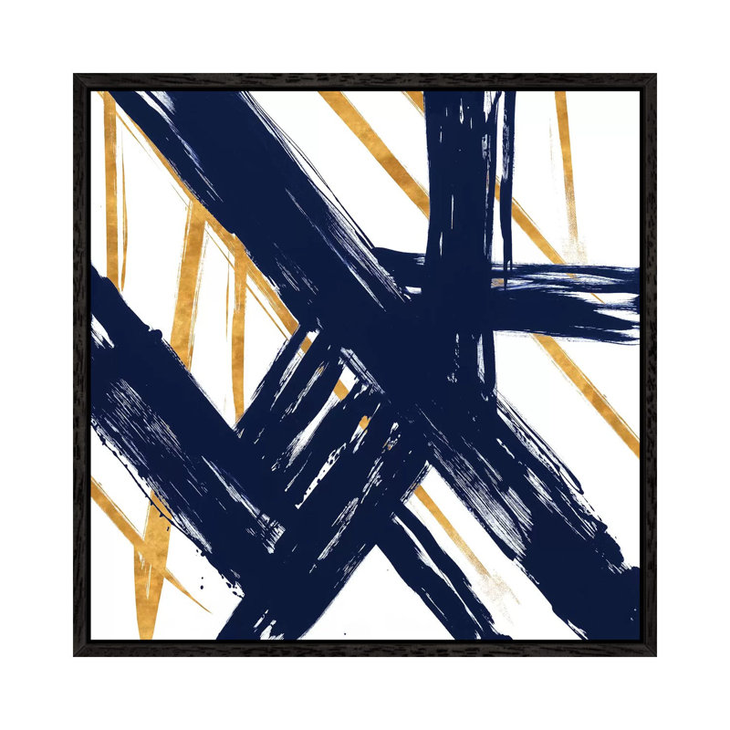 Strokes III by Megan Morris - Print on Canvas, Black Floater Framed, 93.98cm H x 93.98cm W x 3.81cm D