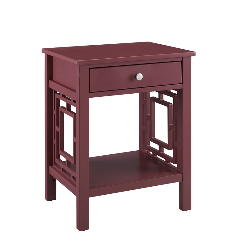 Table de bout avec rangement Mastic, Merlot