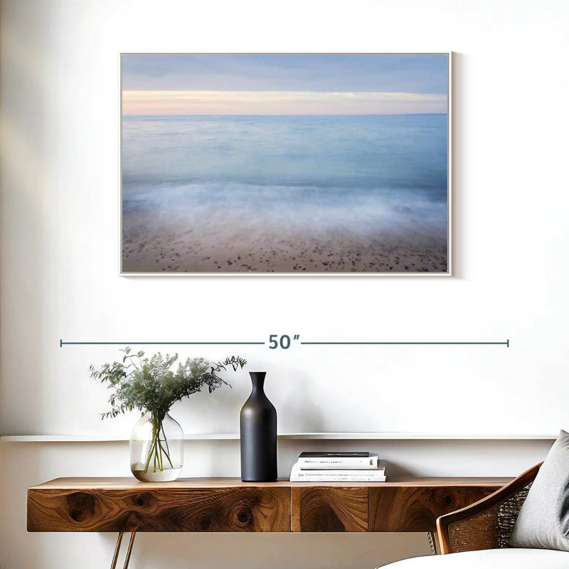 Plage du lac Supérieur II, Cadre flottant blanc, 37 po x 25 po