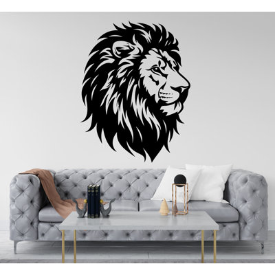 Adhésif mural lion, autocollant mural tête de lion