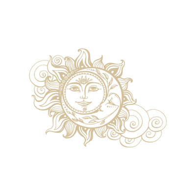 Décalcomanie murale soleil et lune