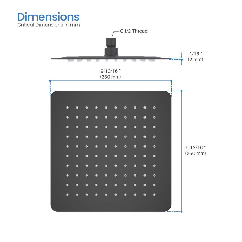 Rain Adjustable Shower Head 1.75 GPM GPM, Matte Black