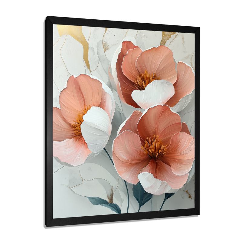 Beale - Floral Canvas Prints, Noir, noir, noir, noir, H 20 po x l 12 po, Reproduction encadrée sans passe-partout