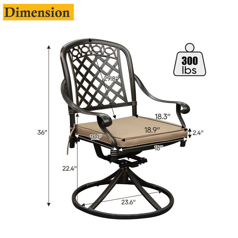 Ensemble de 4 chaises de patio Rosezella