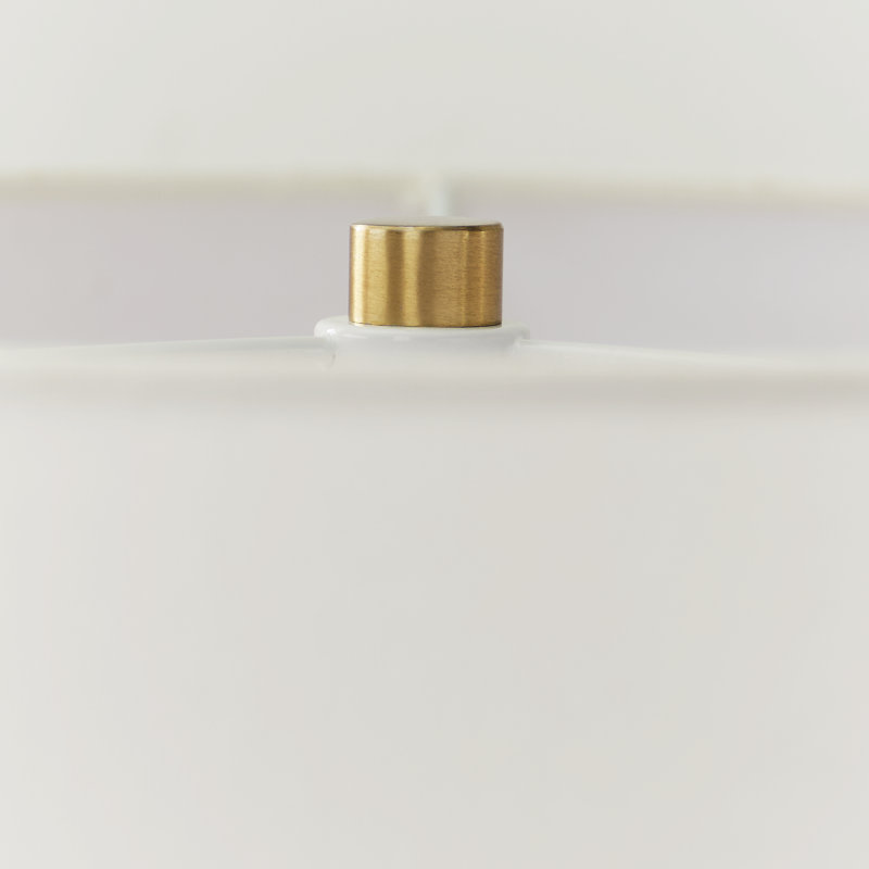 Gloss Black Resin Table Lamp with White Linen Shade
