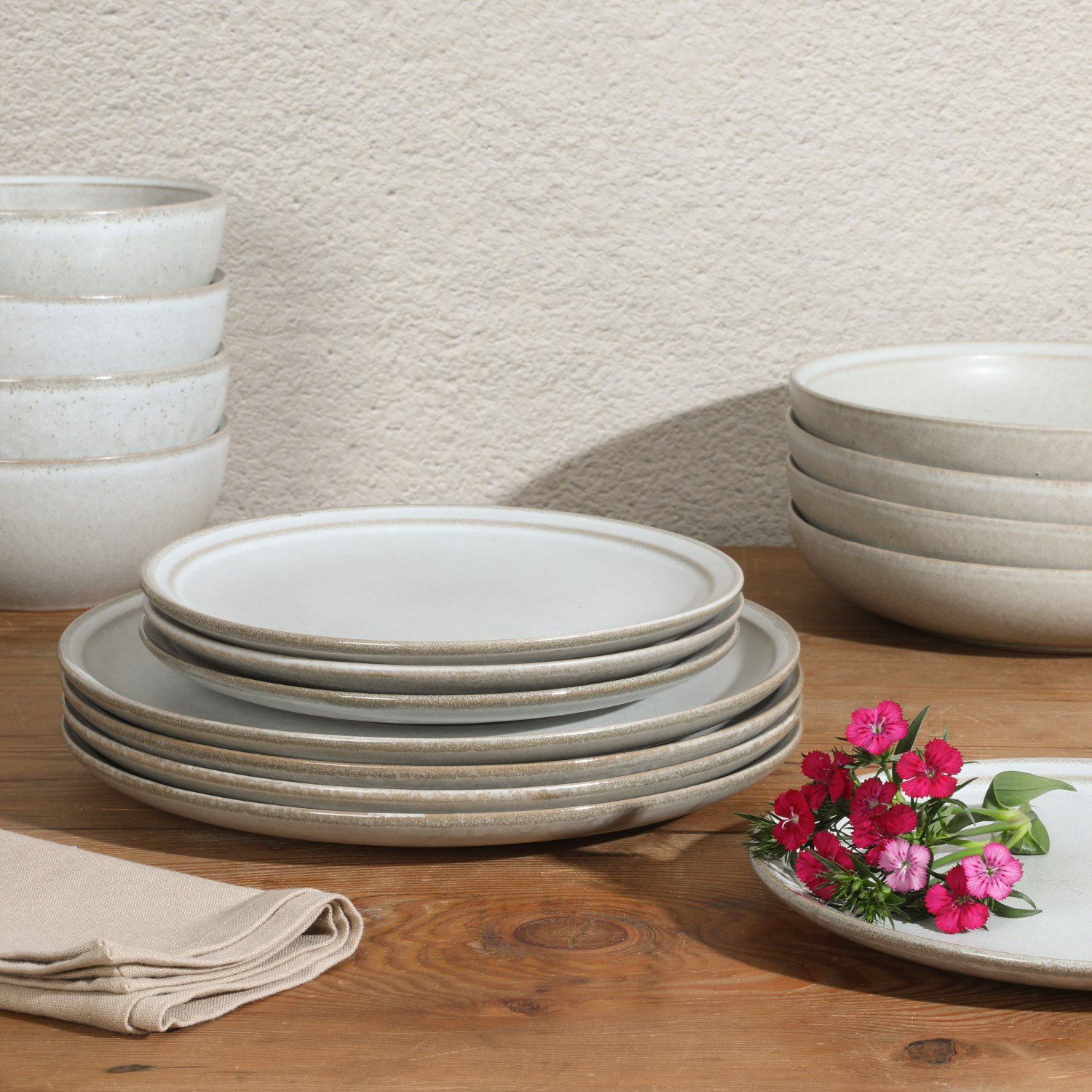 Beckett Stoneware Dinnerware Set, White