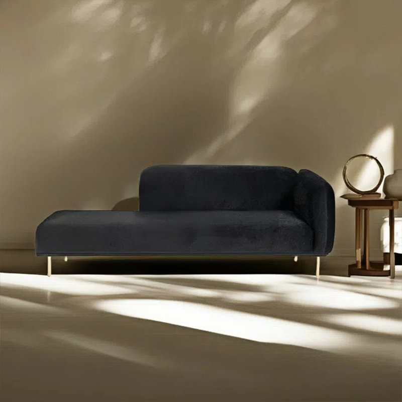 Méridienne moderne et simple, Orienté à droite, Black