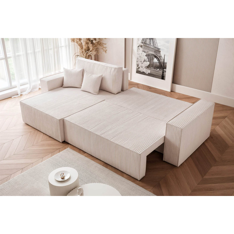 4 Seater Sofa Bed, Cream