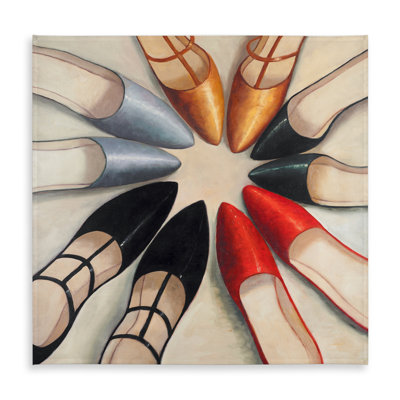 Stylish Black Tablecloth - Five Pair of Women Shoes Design