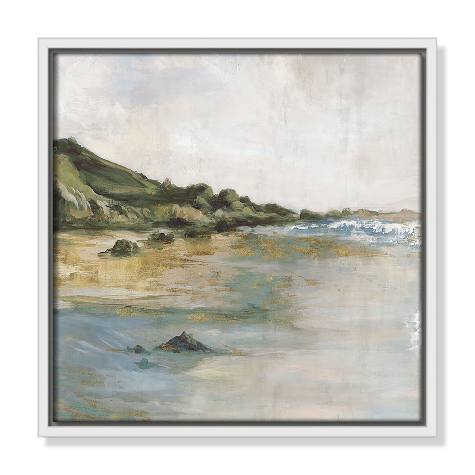 Cordoba "Tide's Edge" Print, 13.5" H x 13.5" W, White