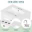 24" Bathroom Vanity with Sink and Drawers, White Freestanding Vanity Cabinet with Ceramic Top and Storage Shelves, MDF and Solid Wood Base, Modern Sink Cabinet for Small Bathrooms-1502498545
