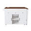 Îlot de cuisine 74,8 po avec table de salle à manger extensible et prise de courant - Chariot de rangement sur roulettes avec 3 tiroirs et armoire à 2 portes pour la salle à manger, blanc