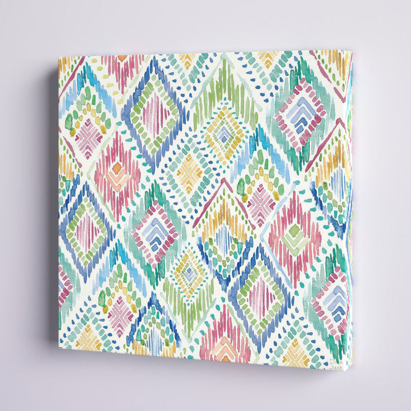 " Peacock Glory Pattern IVA " Painting Print, 12" H x 12" W x 1.25" D