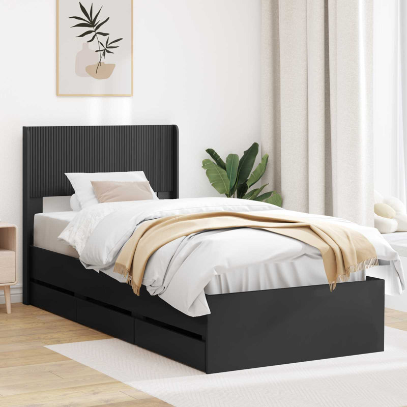 Bed, European Single (90 x 200 cm), Black