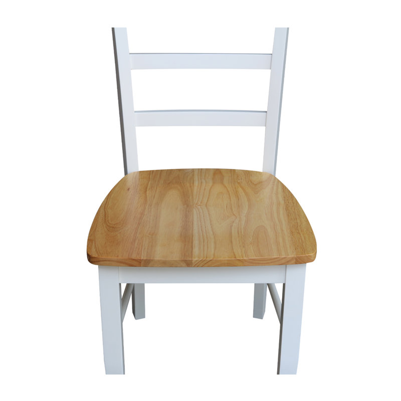 Klynn Solid Wood Dining Chair, White/Natural