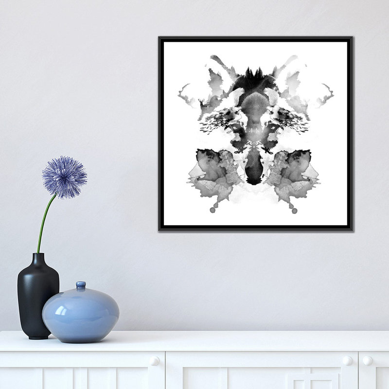 « rorschach », reproduction sur toile, H 18 po x l 18 po x P 1,5 po, Toile avec cadre noir