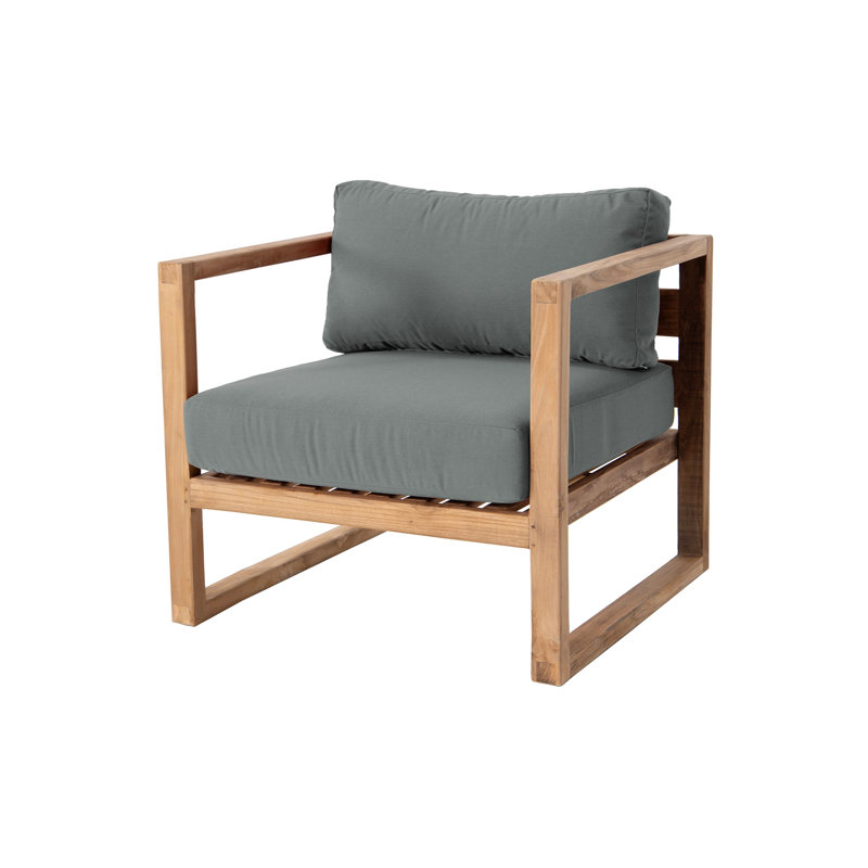 Venice Outdoor Teak Lounge Chair, Charcoal