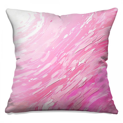 Pink Fluid Swirls Double Sided Throw Pillows