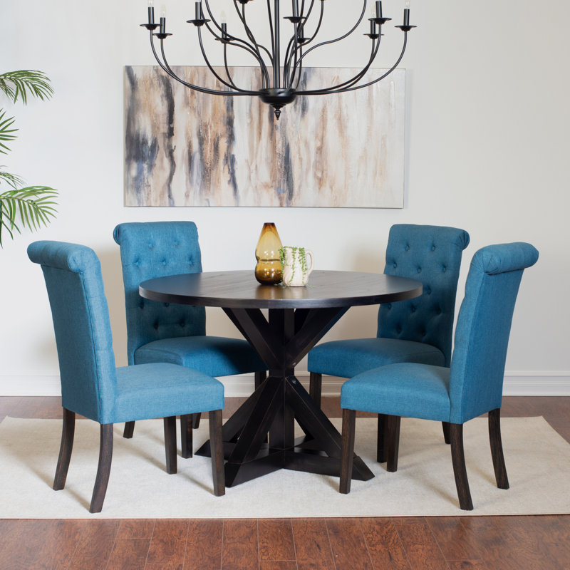Table de salle à manger avec chaises élégantes Nylander, Bleu