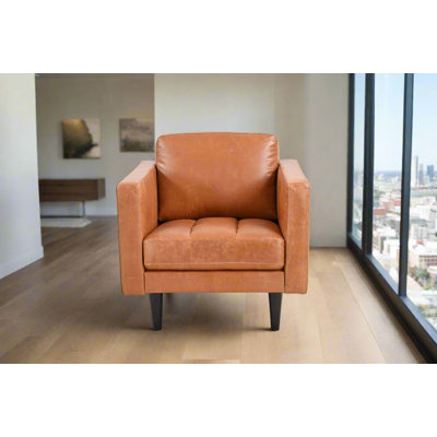 Chaise avec accoudoirs en cuir Philippe