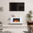 Wall Mounted Led Electric Fireplace With Floating Mantel,Remote Control Adjustable Heat-164550679