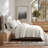 Evergrace 100% Cotton Quilt, Pre-Washed Modern Grid Stitch Lightweight Bedspread Coverlet For All Season, Oversized 3-Piece Quilt Set With 2 Pillow Shams-124563546-124563542