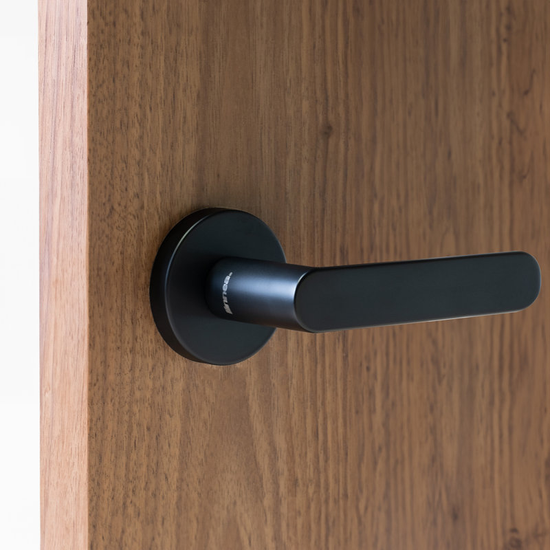 Single Dummy Door Lever, Right, Satin Black
