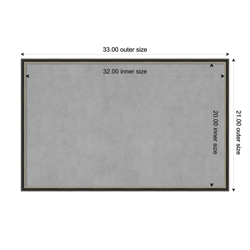 Tableau magnétique magnétique en métal, 21" H x 33" W