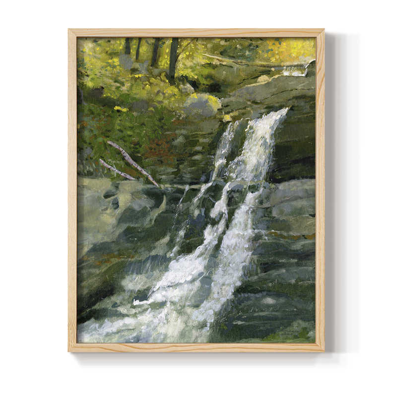 Kent Falls Framed Print - Solid Wood, 11" H x 9" W