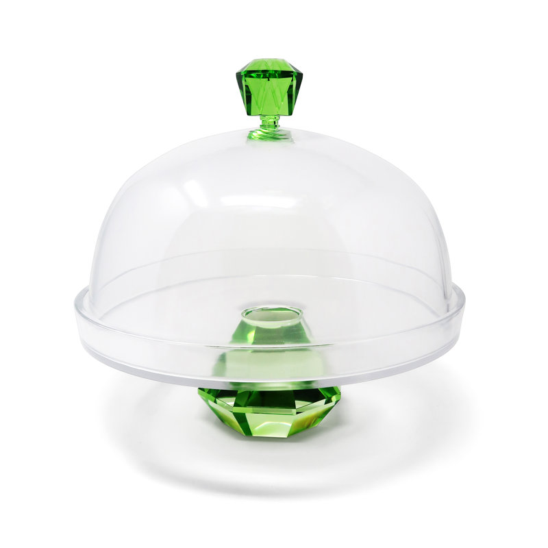 Glass Cake Stand, Amber