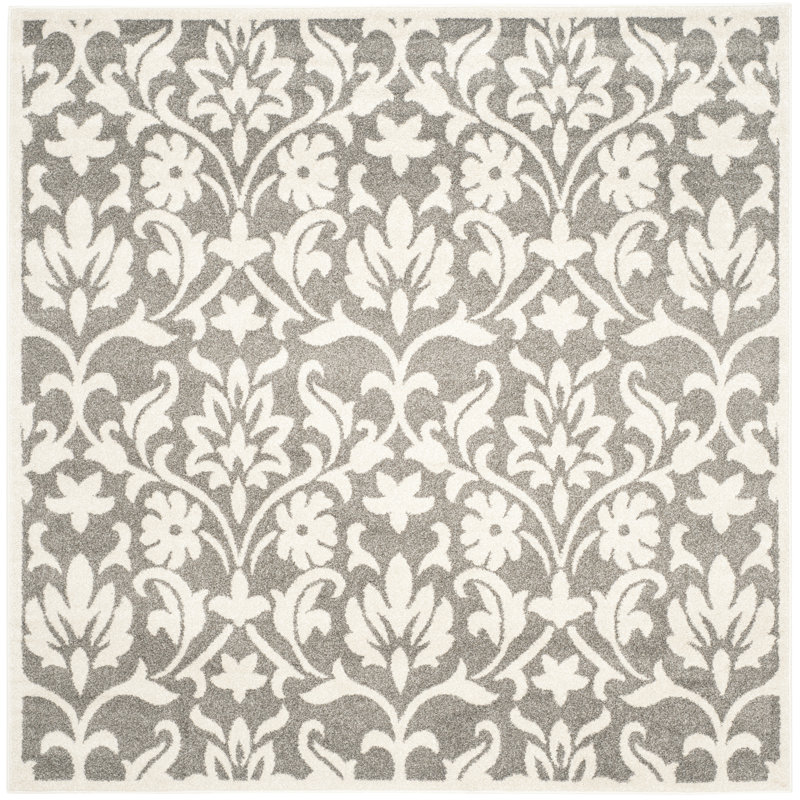 Tapis à motif floral Cirila, Carré 7 pi