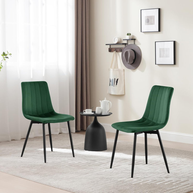 Aghaboy 44.00cm H Velvet Upholstered Side Chair, Green
