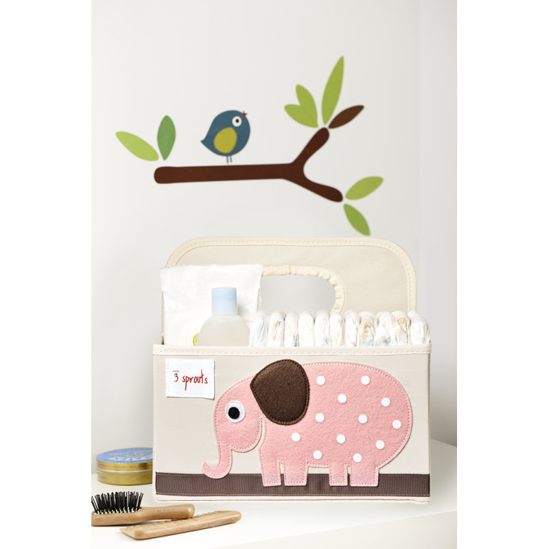 3 pousses - Panier à couches pour bébé - Panier de rangement pour chambre de bébé - Éléphant