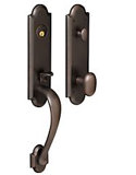 Boulder Handleset with Single Cylinder Deadbolt and Door Knob and Rosette