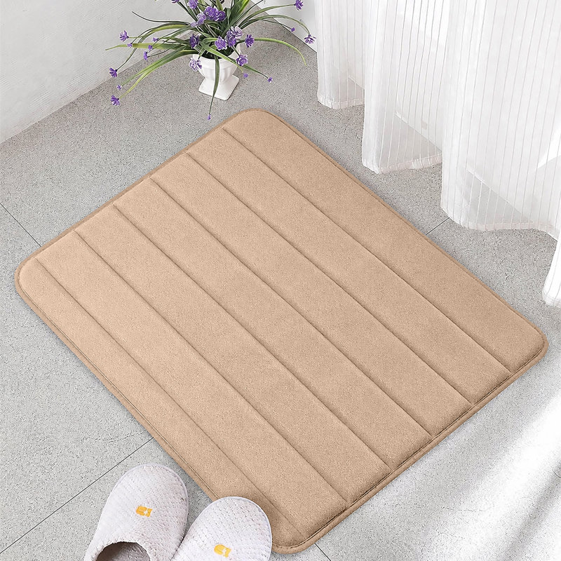 Nequan Memory Foam Non-Slip Bath Mat, Beige, 50cm W X 80cm L