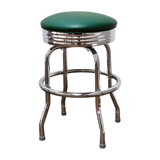 Retro Home Single Ring Chrome Pan Swivel Bar & Counter Stool