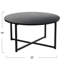 Table basse ronde moderne grise - 32 po de diamètre, pieds en X, plateau en stratifié lisse-97875658-97875654