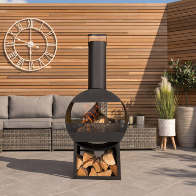 Circle Steel Smokeless Chimnea