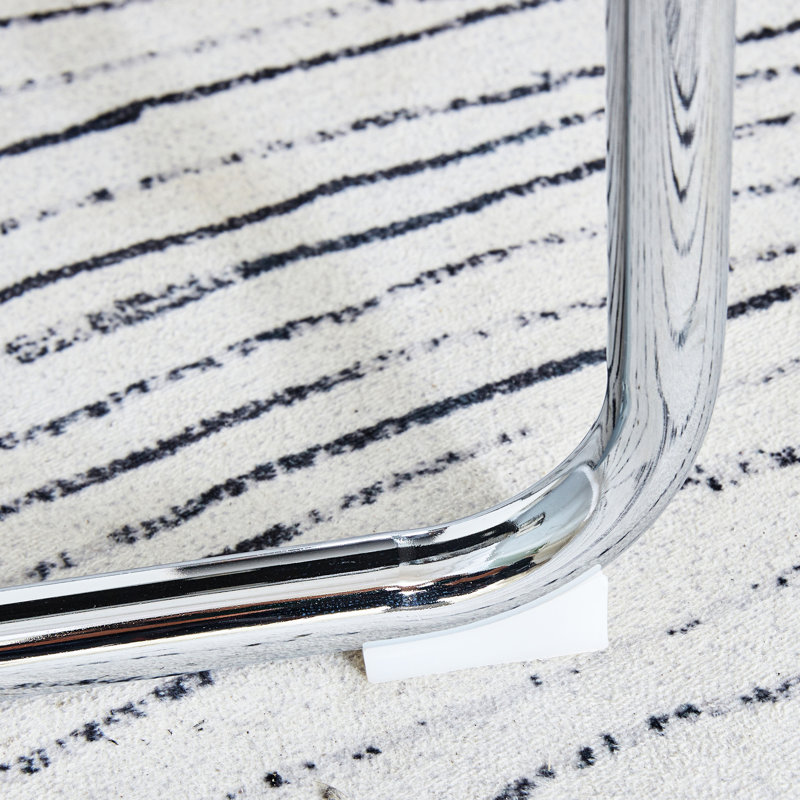 Table élégante et 6 chaises en polyuréthane blanc, Blanc/Noir