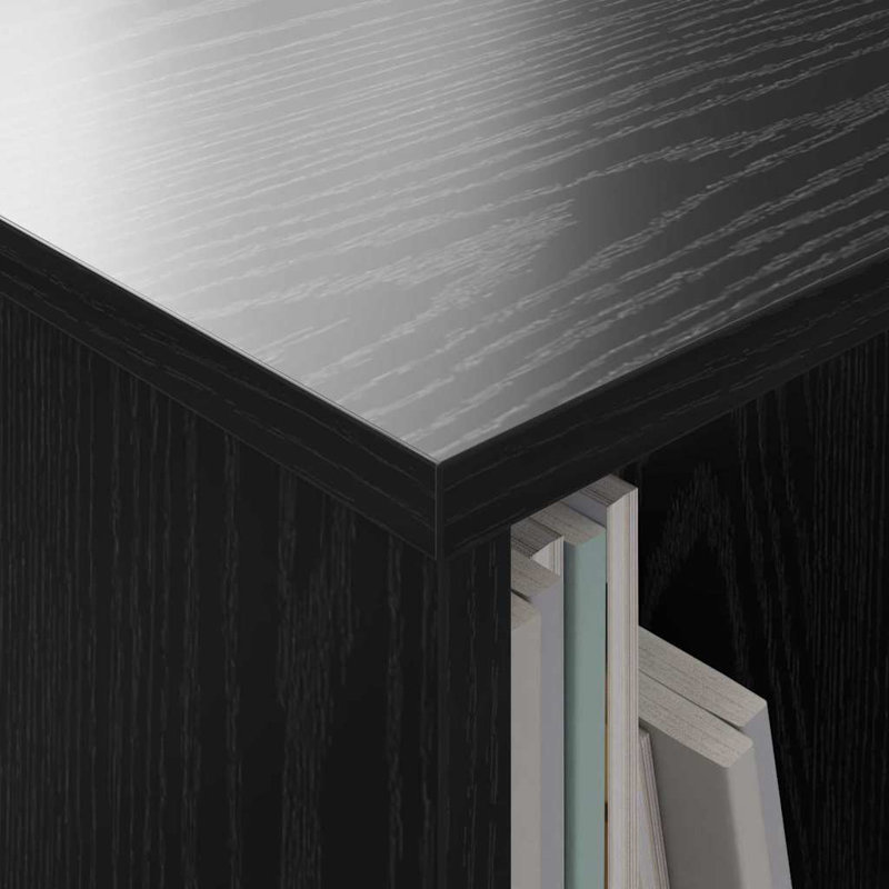 Wood Free Standing Magazine Rack, Black