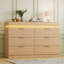 Commode à 6 tiroirs l 47,2 po avec prise de courant et éclairage d'ambiance à DEL pour chambre à coucher-514686276