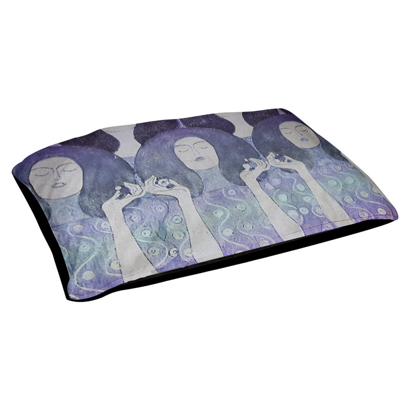 Coussin de créateur de angel mariées Carlile, Petit (L 29,5 po x l 19,5 po), Bleu / Mauve
