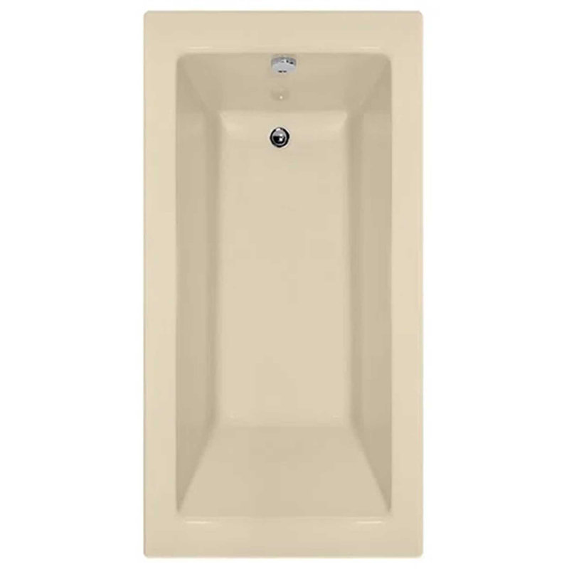 Sydney 66'' L Soaking Bathtub, Bone, Satin Chrome, Left