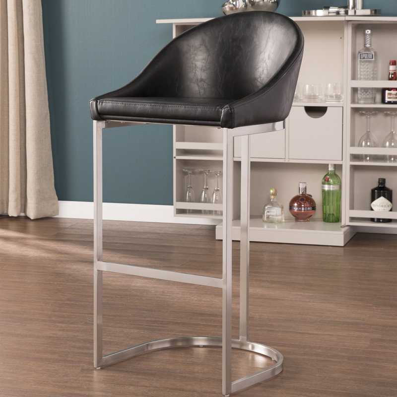Hackett Upholstered Counter Stool with Metal Frame, Bar Stool (30" Seat Height)