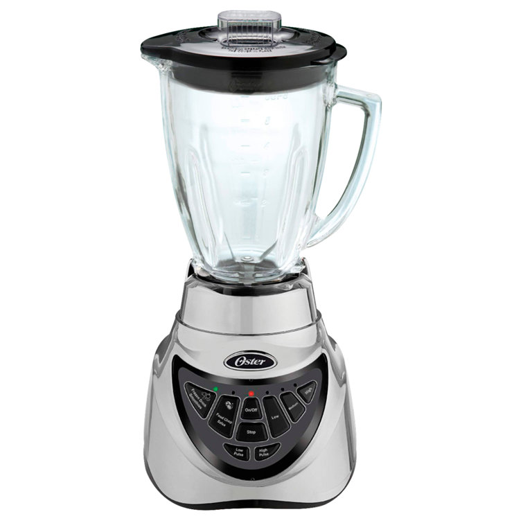 Oster Easy-to-Use 6-Cup Glass Jar Blender, Food Chopper and Ice Crush,  Smoothie Blender, White 