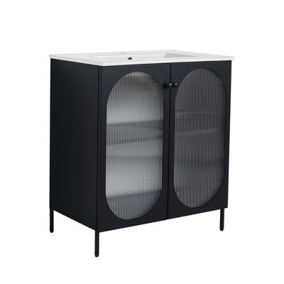 Meuble-lavabo autoportant de 30 pouces avec lavabo en céramique Topcraft