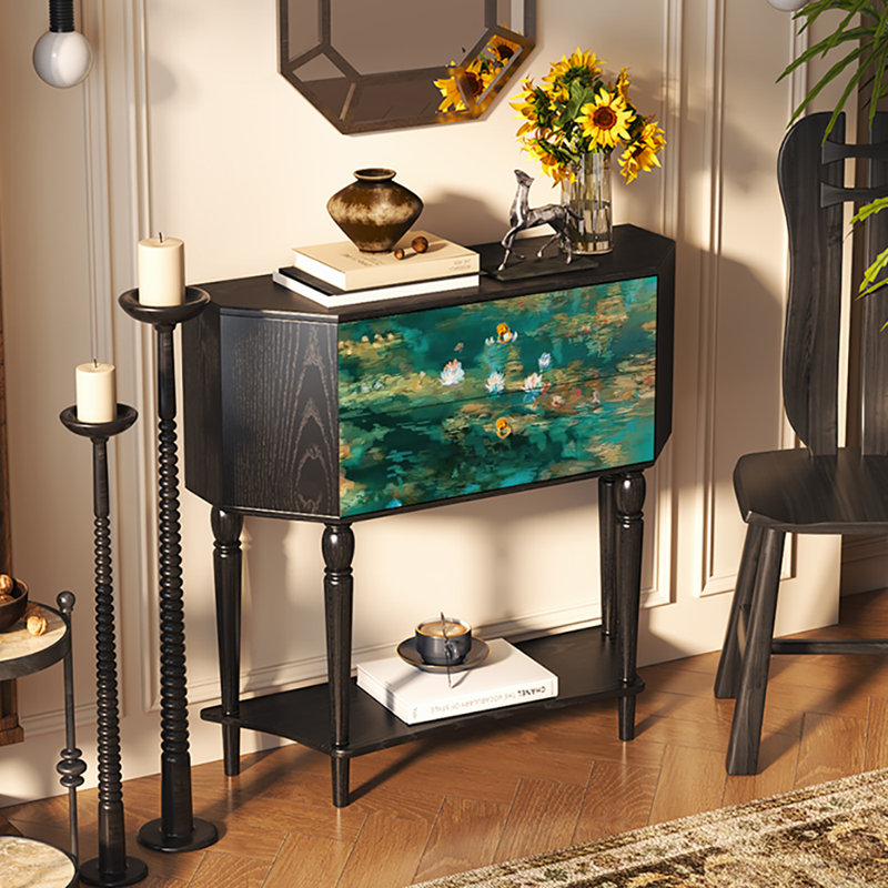 Buffet 33,5 "de style rétro avec créativité, Noir/vert