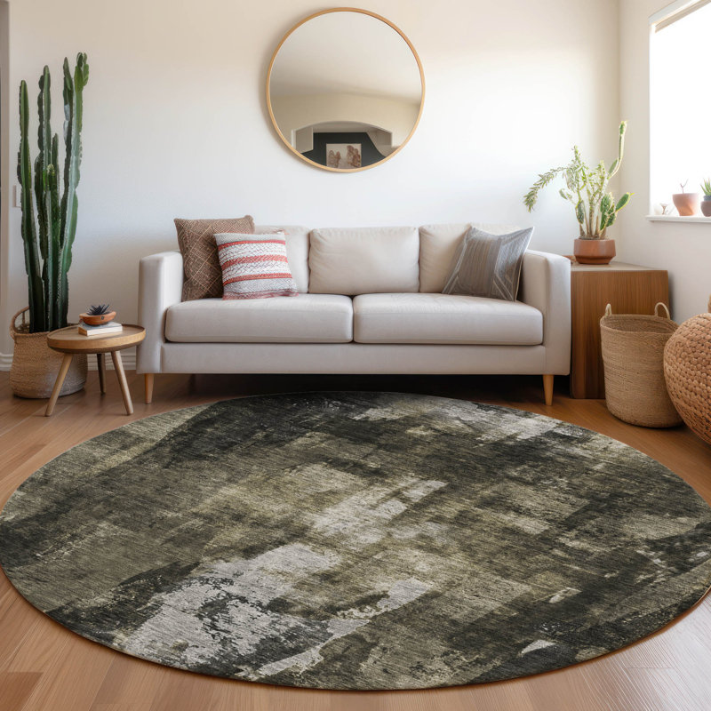 Tapis intérieur / extérieur gris Solayne , 8 pi x 8 pi