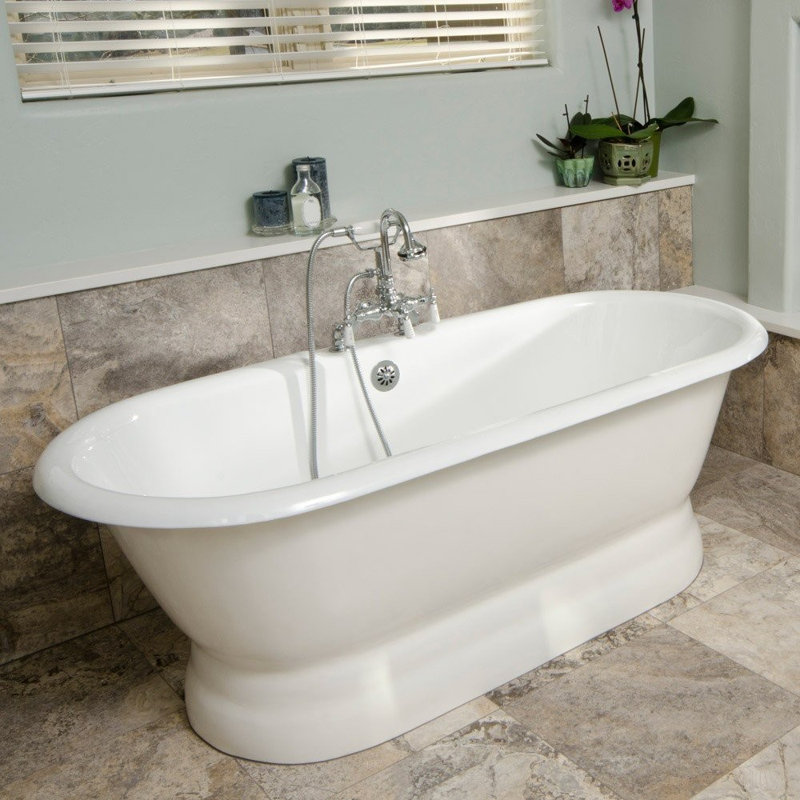 Oxford x 31'' Freestanding Soaking Cast Iron Bathtub, 25" H x 66.5" L x 31" W